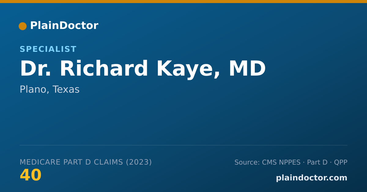 Shareable card for Richard Kaye, MD - Specialist, Plano, TX