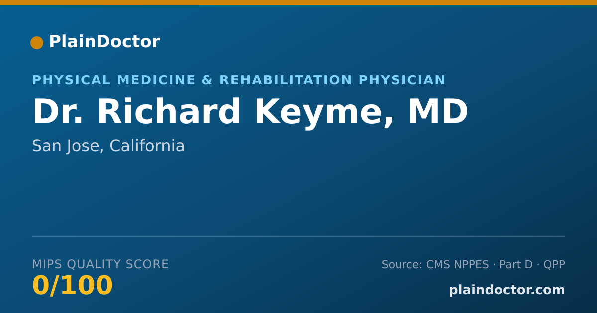 Shareable card for Richard Keyme, MD - Physical Medicine & Rehabilitation Physician, San Jose, CA