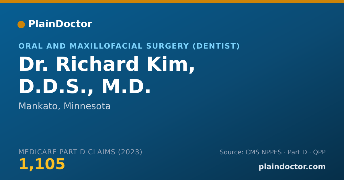 Shareable card for Richard Kim, D.D.S., M.D. - Oral and Maxillofacial Surgery (Dentist), Mankato, MN