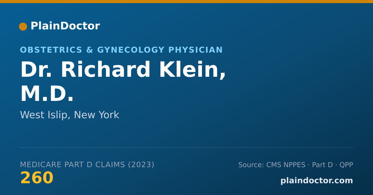 Shareable card for Richard Klein, M.D. - Obstetrics & Gynecology Physician, West Islip, NY