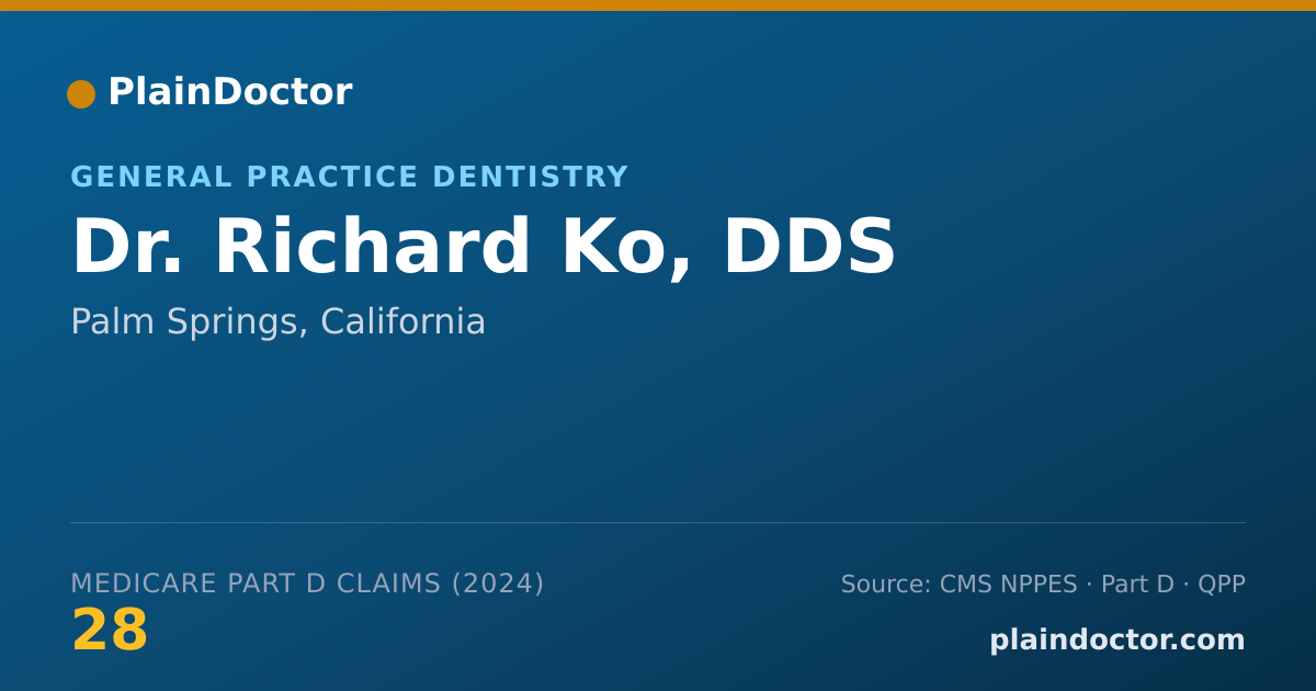 Shareable card for Richard Ko, DDS - General Practice Dentistry, Palm Springs, CA