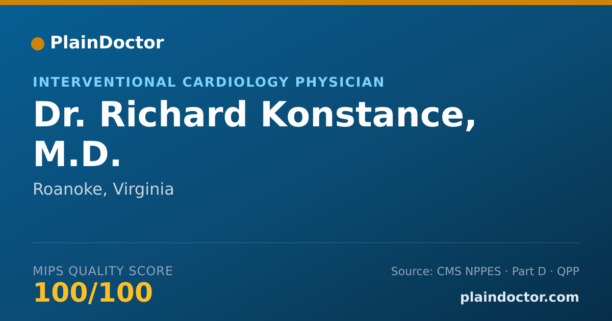 Shareable card for Richard Konstance, M.D. - Interventional Cardiology Physician, Roanoke, VA