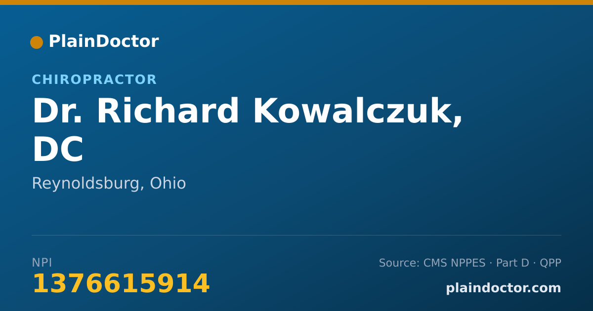 Shareable card for Richard Kowalczuk, DC - Chiropractor, Reynoldsburg, OH