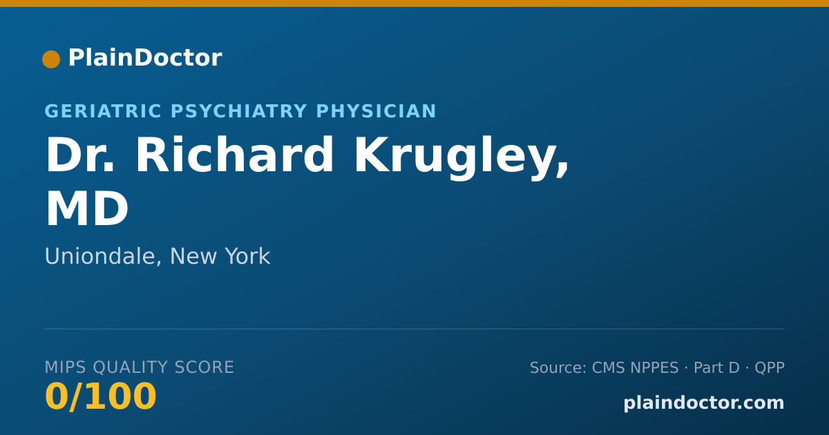 Shareable card for Richard Krugley, MD - Geriatric Psychiatry Physician, Uniondale, NY