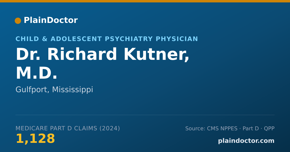 Shareable card for Richard Kutner, M.D. - Child & Adolescent Psychiatry Physician, Gulfport, MS