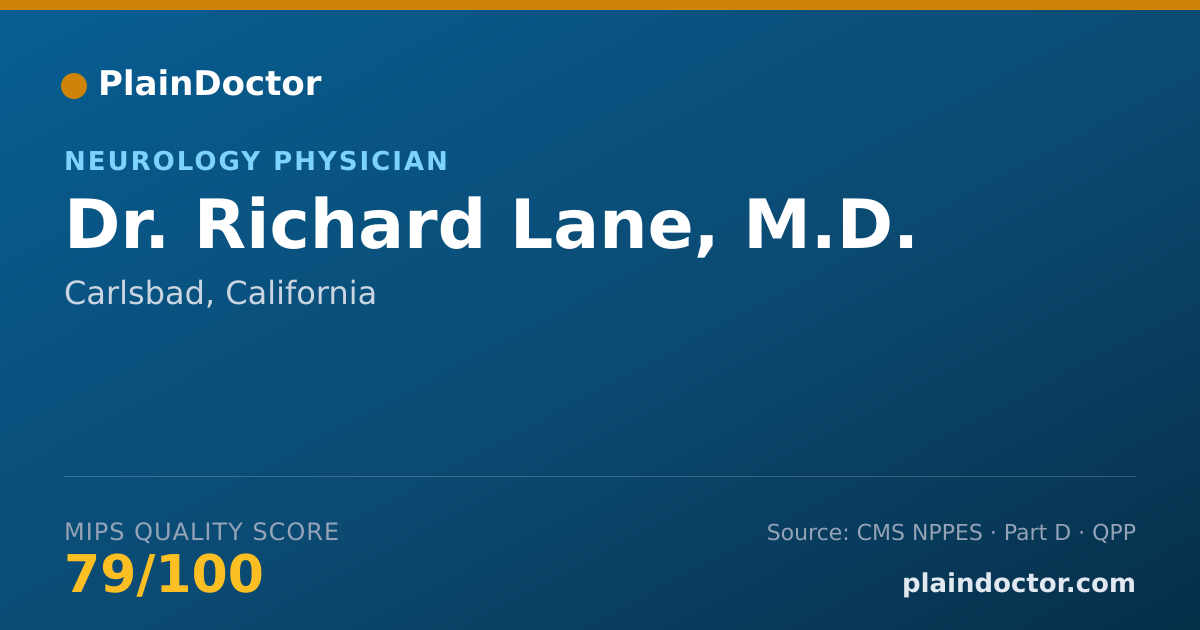 Shareable card for Richard Lane, M.D. - Neurology Physician, Carlsbad, CA