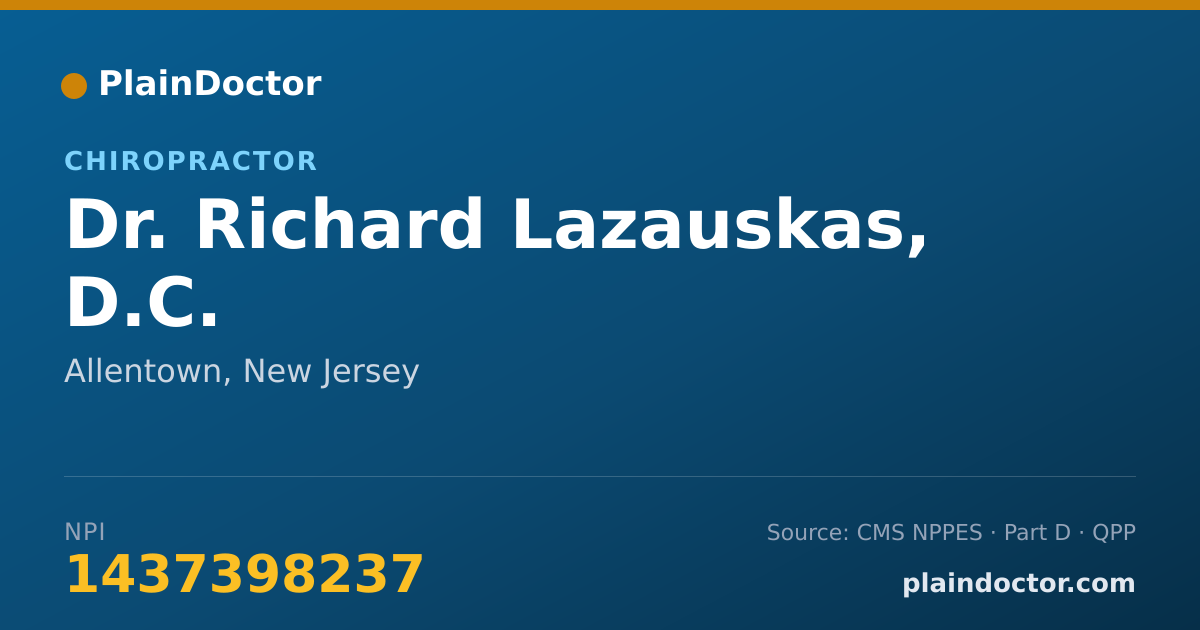Shareable card for Richard Lazauskas, D.C. - Chiropractor, Allentown, NJ
