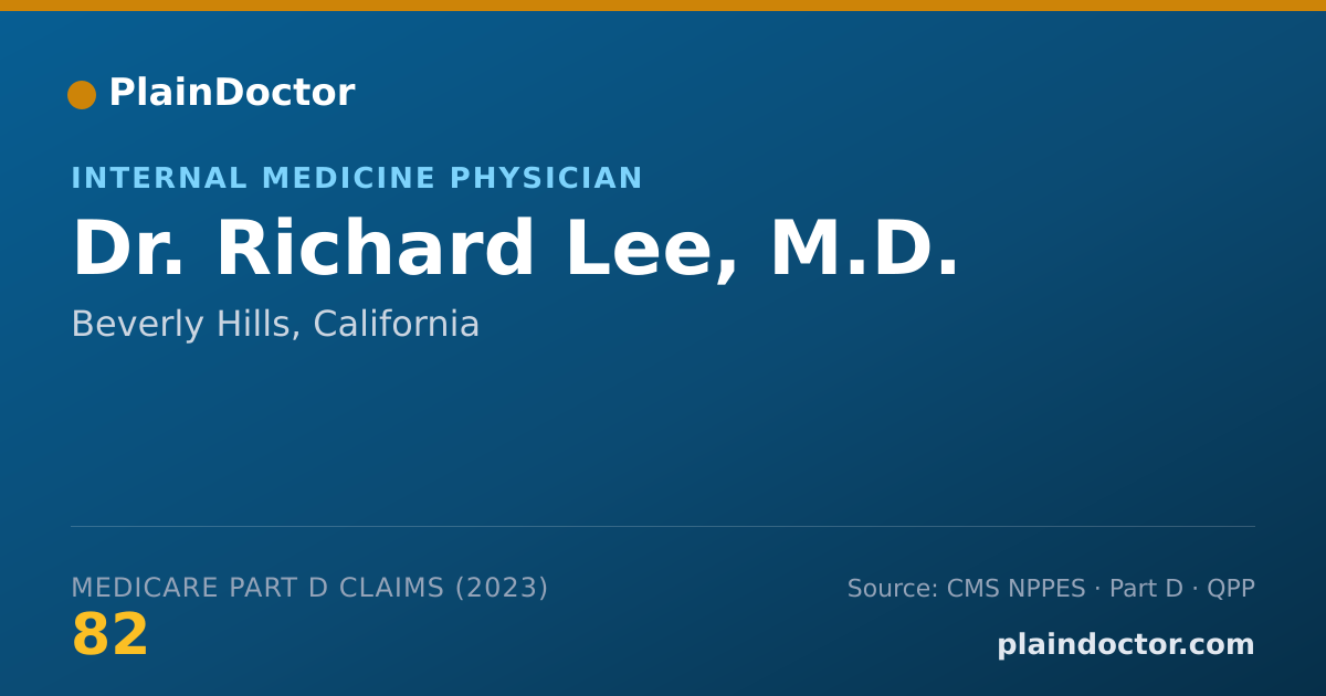 Shareable card for Richard Lee, M.D. - Internal Medicine Physician, Beverly Hills, CA