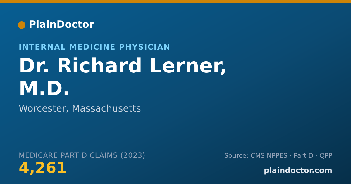 Shareable card for Richard Lerner, M.D. - Internal Medicine Physician, Worcester, MA