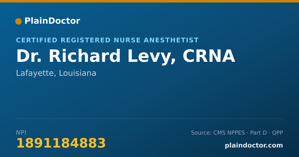 Shareable card for Richard Levy, CRNA - Certified Registered Nurse Anesthetist, Lafayette, LA
