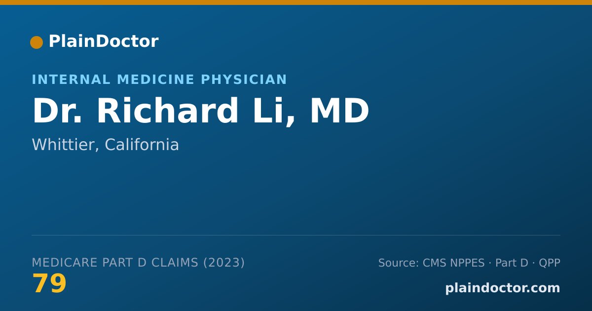 Shareable card for Richard Li, MD - Internal Medicine Physician, Whittier, CA