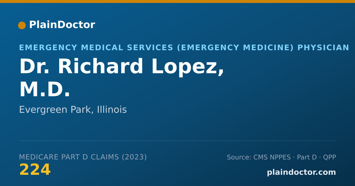 Shareable card for Richard Lopez, M.D. - Emergency Medical Services (Emergency Medicine) Physician, Evergreen Park, IL