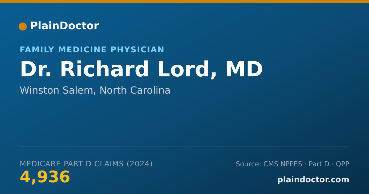 Shareable card for Richard Lord, MD - Family Medicine Physician, Winston Salem, NC