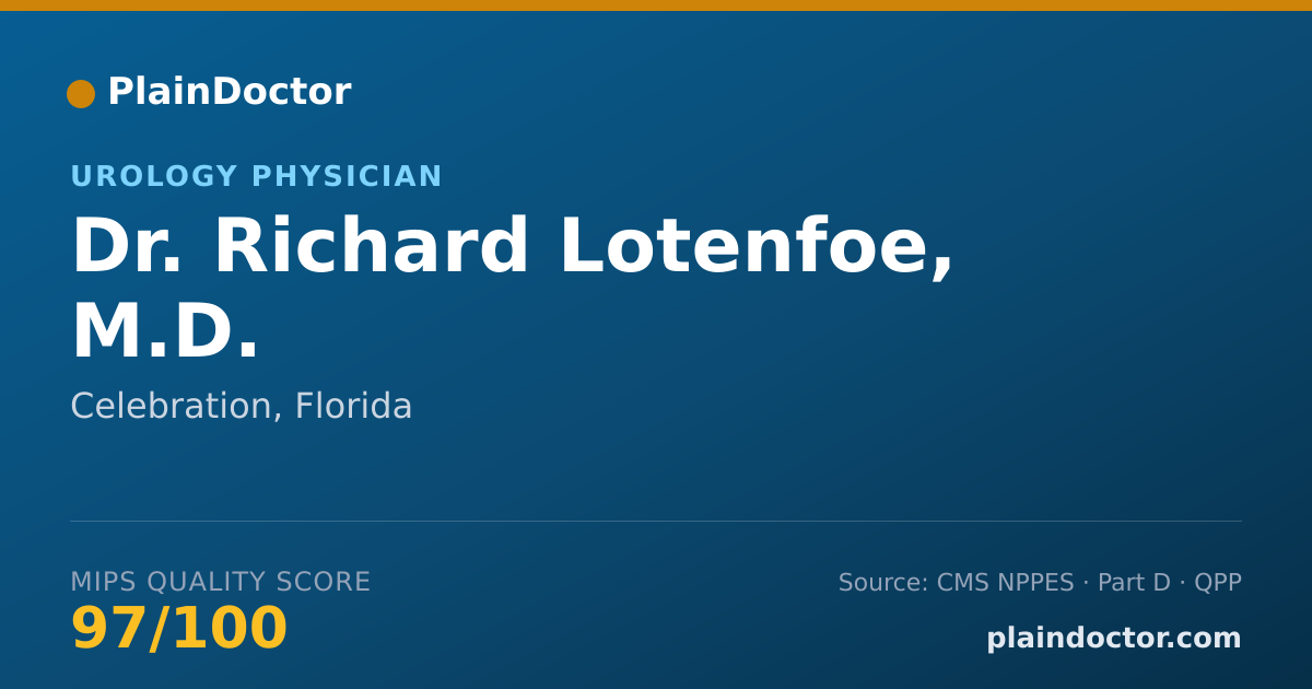 Shareable card for Richard Lotenfoe, M.D. - Urology Physician, Celebration, FL