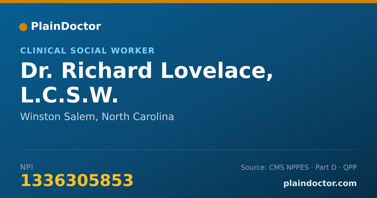 Shareable card for Richard Lovelace, L.C.S.W. - Clinical Social Worker, Winston Salem, NC
