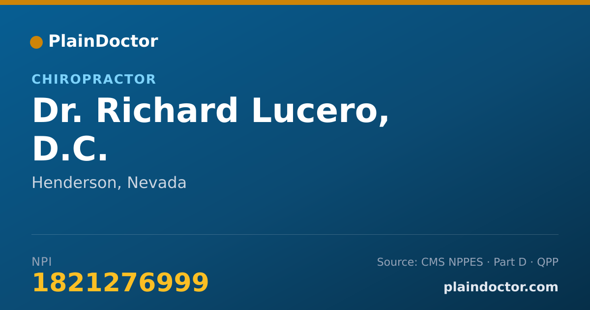 Shareable card for Richard Lucero, D.C. - Chiropractor, Henderson, NV