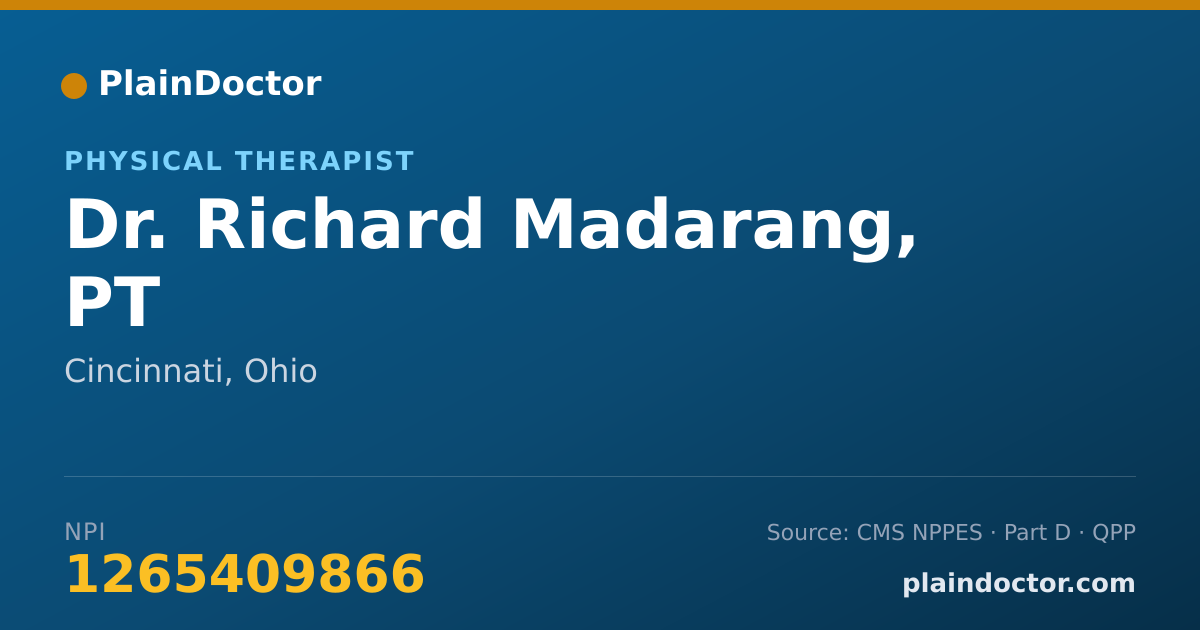 Shareable card for Richard Madarang, PT - Physical Therapist, Cincinnati, OH
