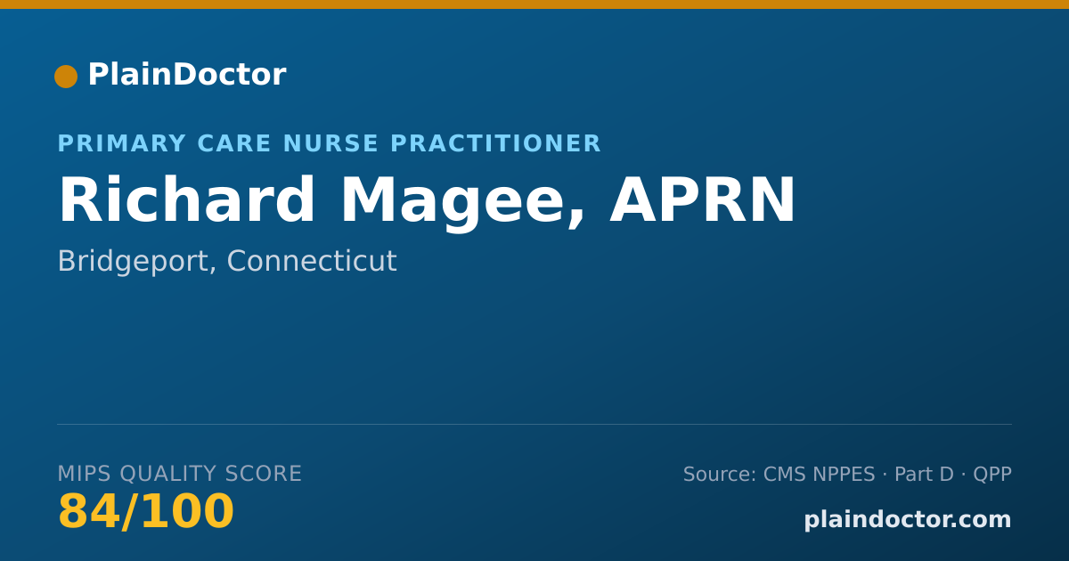 Shareable card for Richard Magee, APRN - Primary Care Nurse Practitioner, Bridgeport, CT