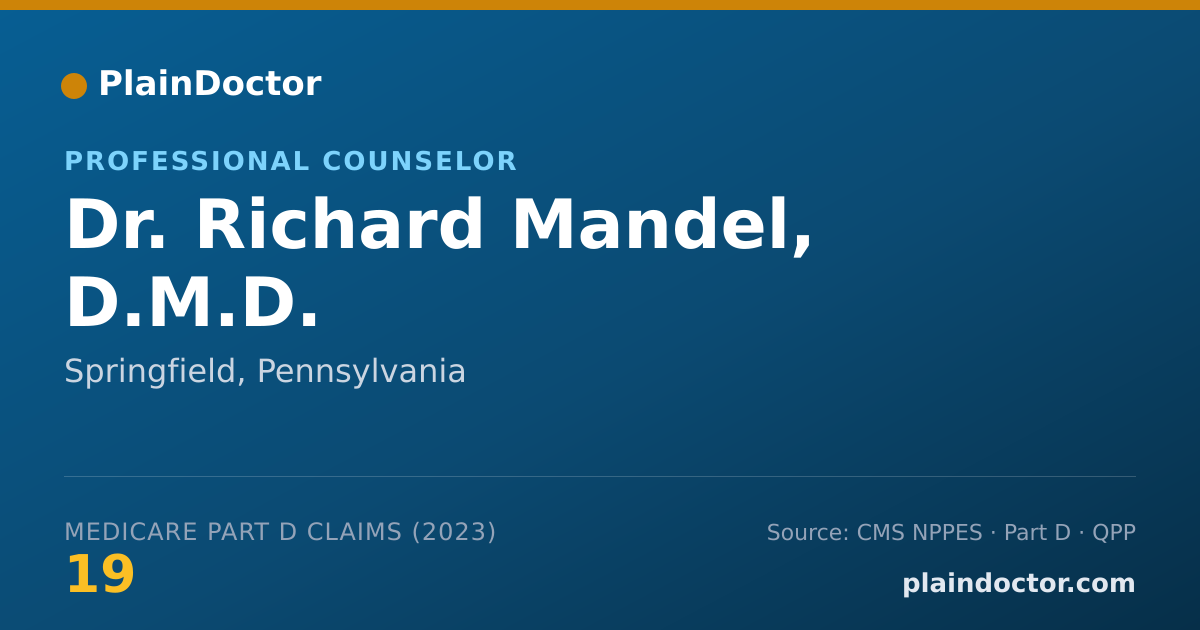 Shareable card for Richard Mandel, D.M.D. - Professional Counselor, Springfield, PA