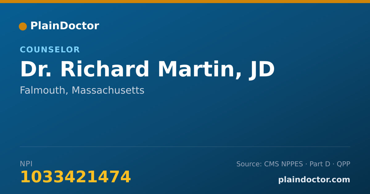 Shareable card for Richard Martin, JD - Counselor, Falmouth, MA
