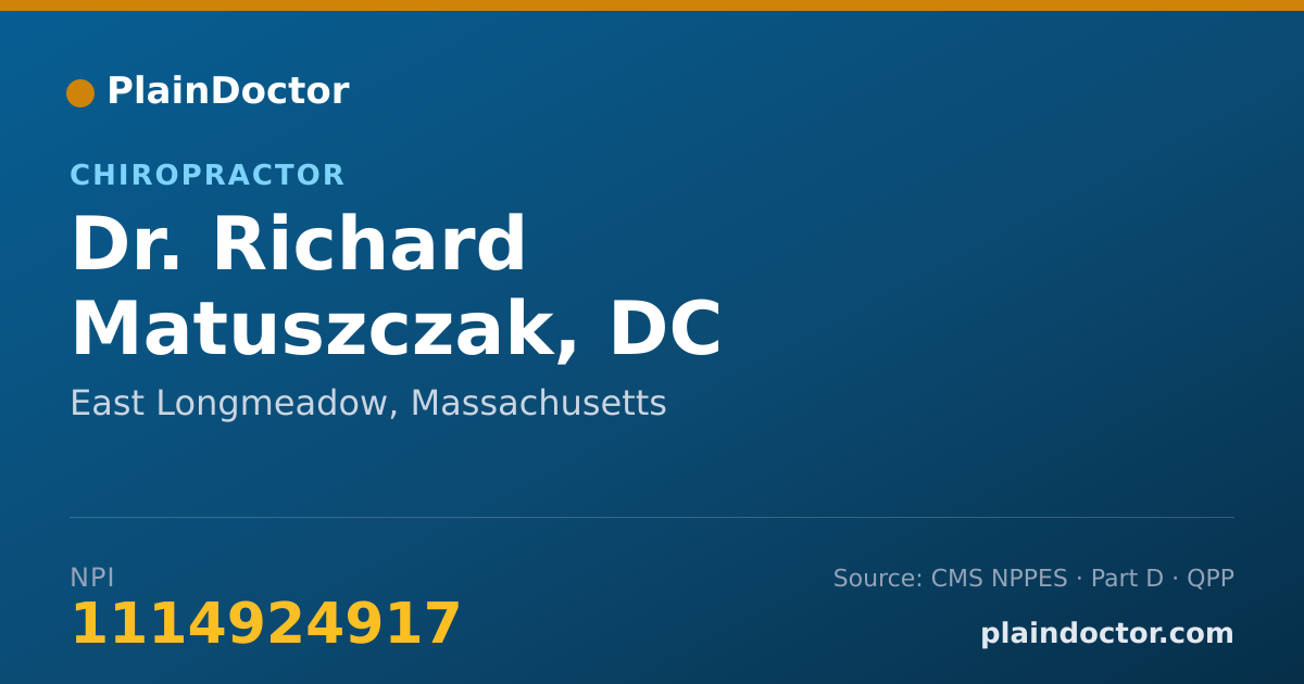 Shareable card for Richard Matuszczak, DC - Chiropractor, East Longmeadow, MA