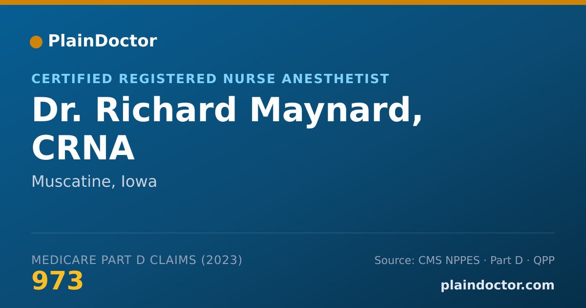 Shareable card for Richard Maynard, CRNA - Certified Registered Nurse Anesthetist, Muscatine, IA