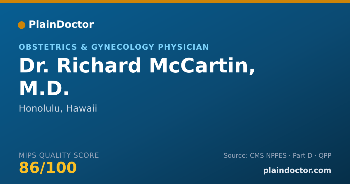 Shareable card for Richard McCartin, M.D. - Obstetrics & Gynecology Physician, Honolulu, HI