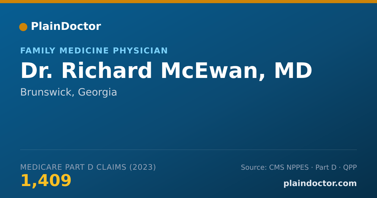 Shareable card for Richard McEwan, MD - Family Medicine Physician, Brunswick, GA