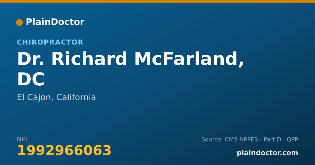 Shareable card for Richard McFarland, DC - Chiropractor, El Cajon, CA