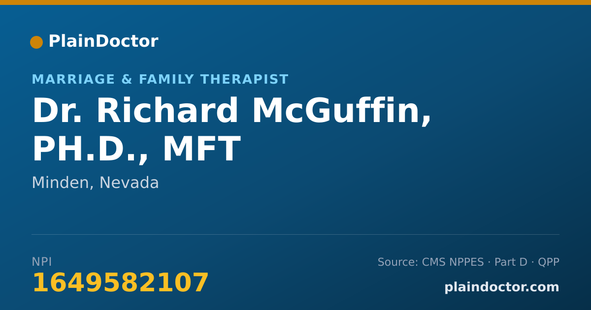 Shareable card for Richard McGuffin, PH.D., MFT - Marriage & Family Therapist, Minden, NV