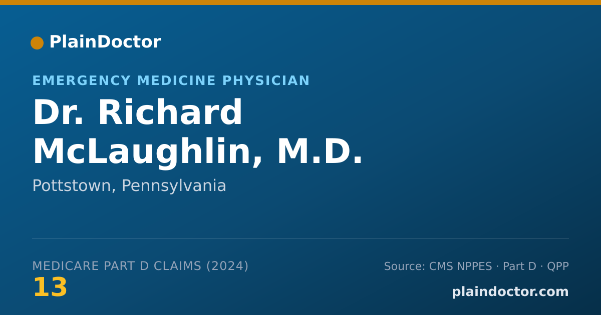 Shareable card for Richard McLaughlin, M.D. - Emergency Medicine Physician, Pottstown, PA