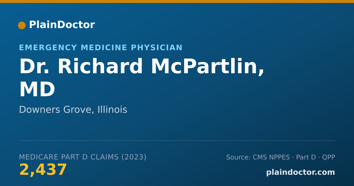 Shareable card for Richard McPartlin, MD - Emergency Medicine Physician, Downers Grove, IL