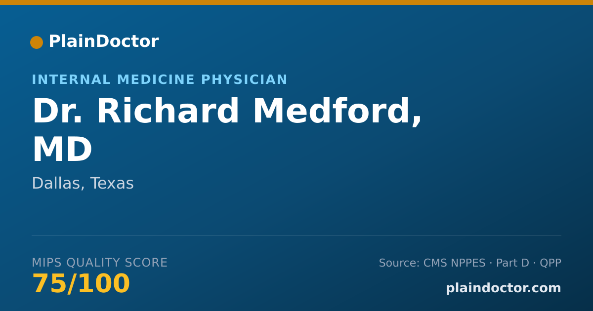 Shareable card for Richard Medford, MD - Internal Medicine Physician, Dallas, TX