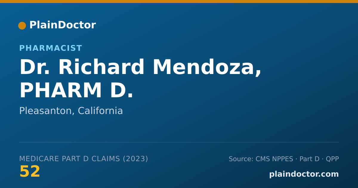 Shareable card for Richard Mendoza, PHARM D. - Pharmacist, Pleasanton, CA