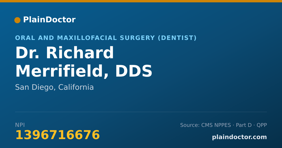 Shareable card for Richard Merrifield, DDS - Oral and Maxillofacial Surgery (Dentist), San Diego, CA