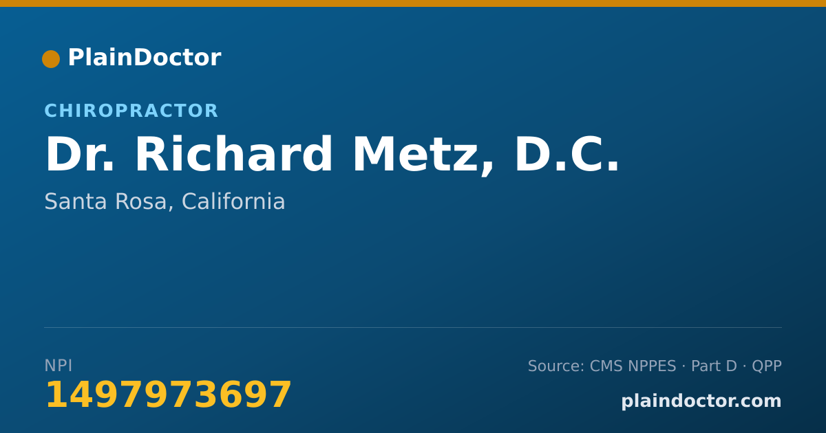 Shareable card for Richard Metz, D.C. - Chiropractor, Santa Rosa, CA