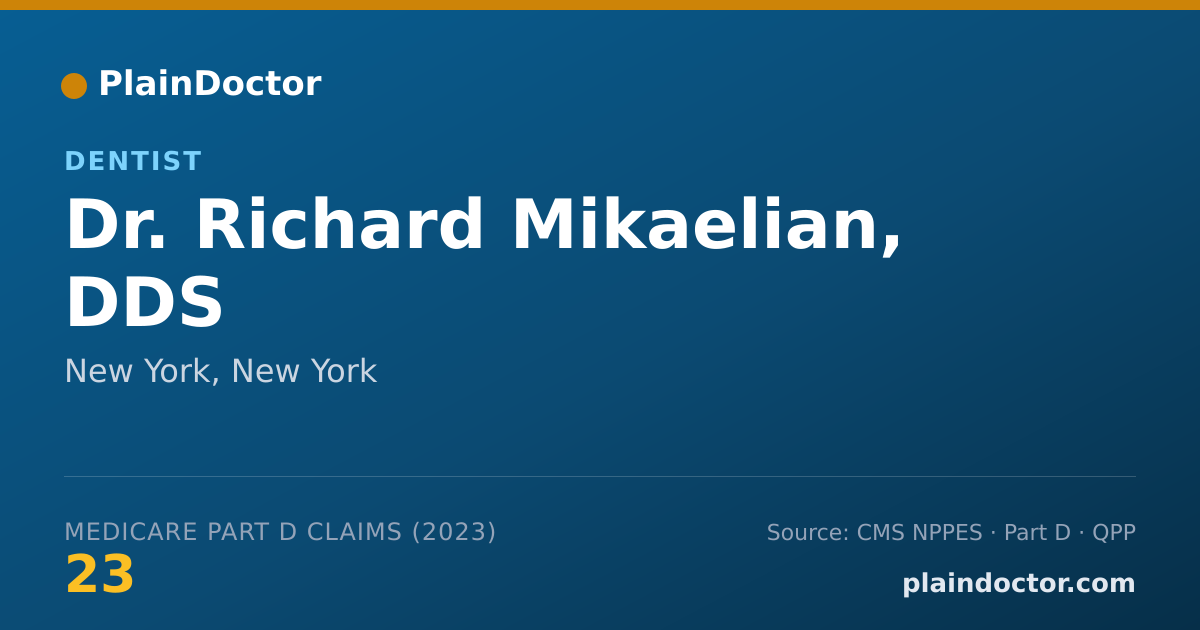 Shareable card for Richard Mikaelian, DDS - Dentist, New York, NY