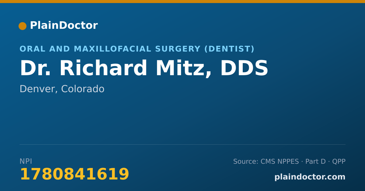 Shareable card for Richard Mitz, DDS - Oral and Maxillofacial Surgery (Dentist), Denver, CO