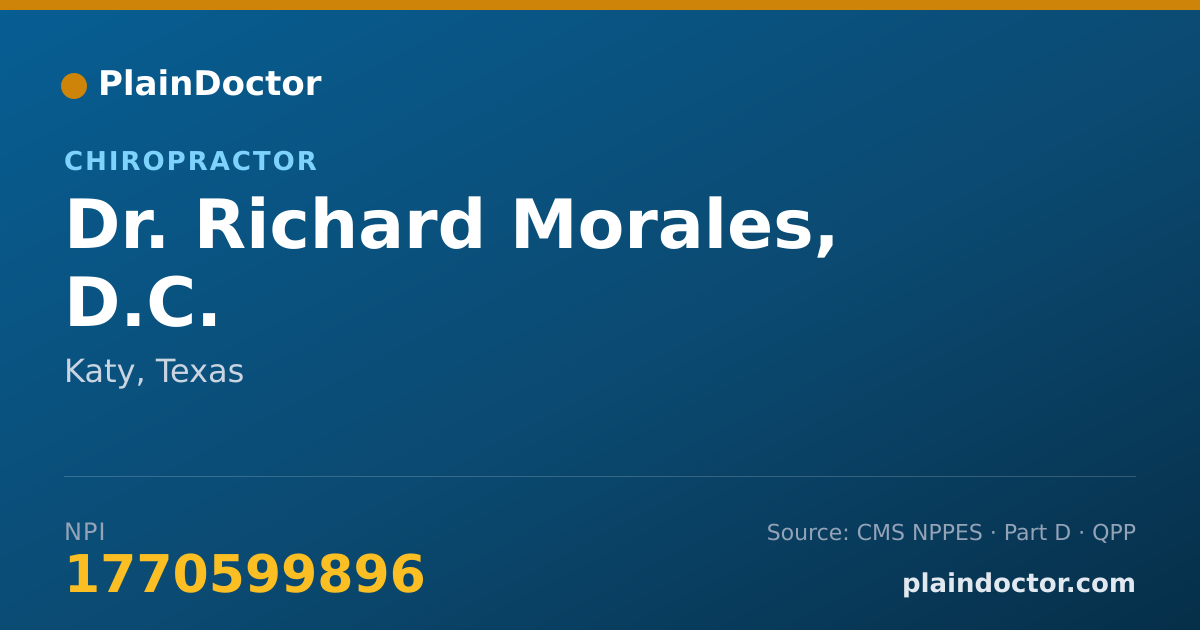 Shareable card for Richard Morales, D.C. - Chiropractor, Katy, TX