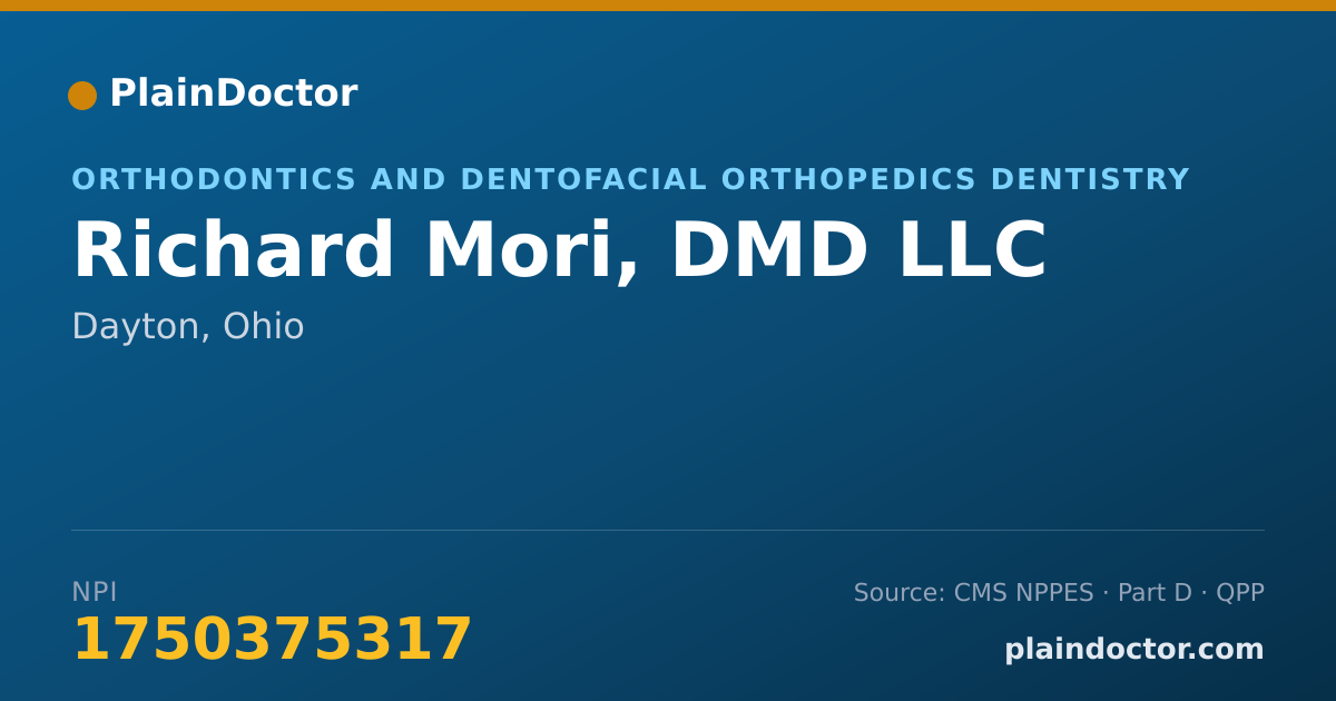 Shareable card for Richard Mori, DMD LLC - Orthodontics and Dentofacial Orthopedics Dentistry, Dayton, OH