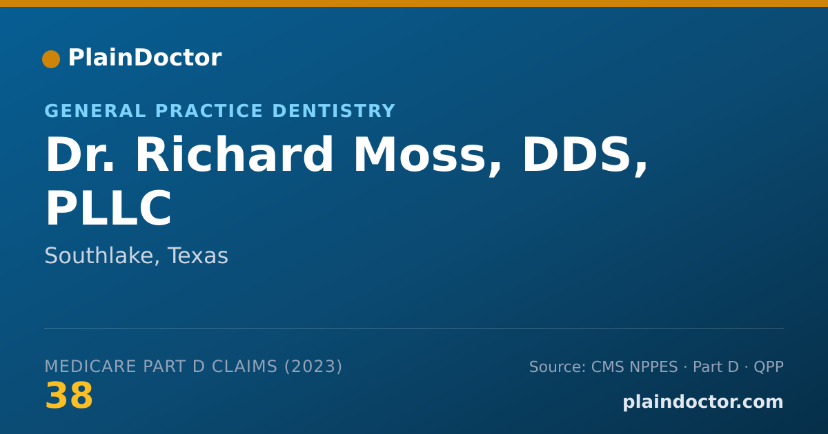 Shareable card for Richard Moss, DDS, PLLC - General Practice Dentistry, Southlake, TX