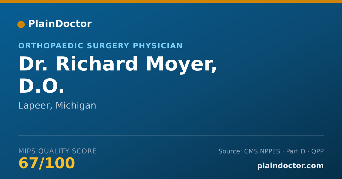 Shareable card for Richard Moyer, D.O. - Orthopaedic Surgery Physician, Lapeer, MI