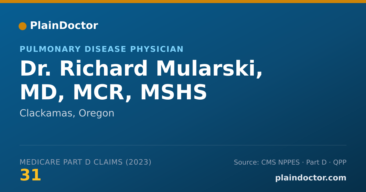 Shareable card for Richard Mularski, MD, MCR, MSHS - Pulmonary Disease Physician, Clackamas, OR