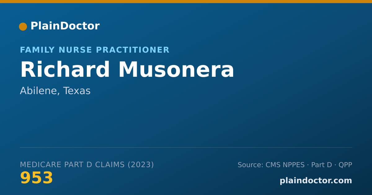 Shareable card for Richard Musonera - Family Nurse Practitioner, Abilene, TX