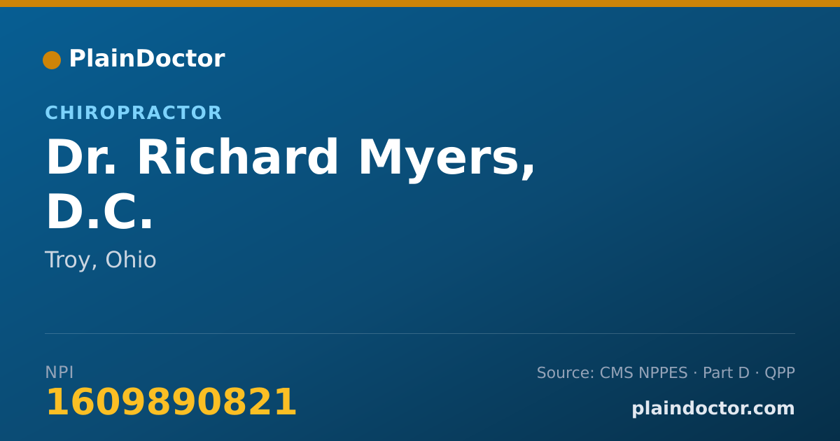 Shareable card for Richard Myers, D.C. - Chiropractor, Troy, OH