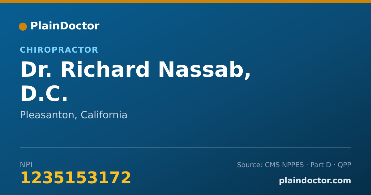 Shareable card for Richard Nassab, D.C. - Chiropractor, Pleasanton, CA