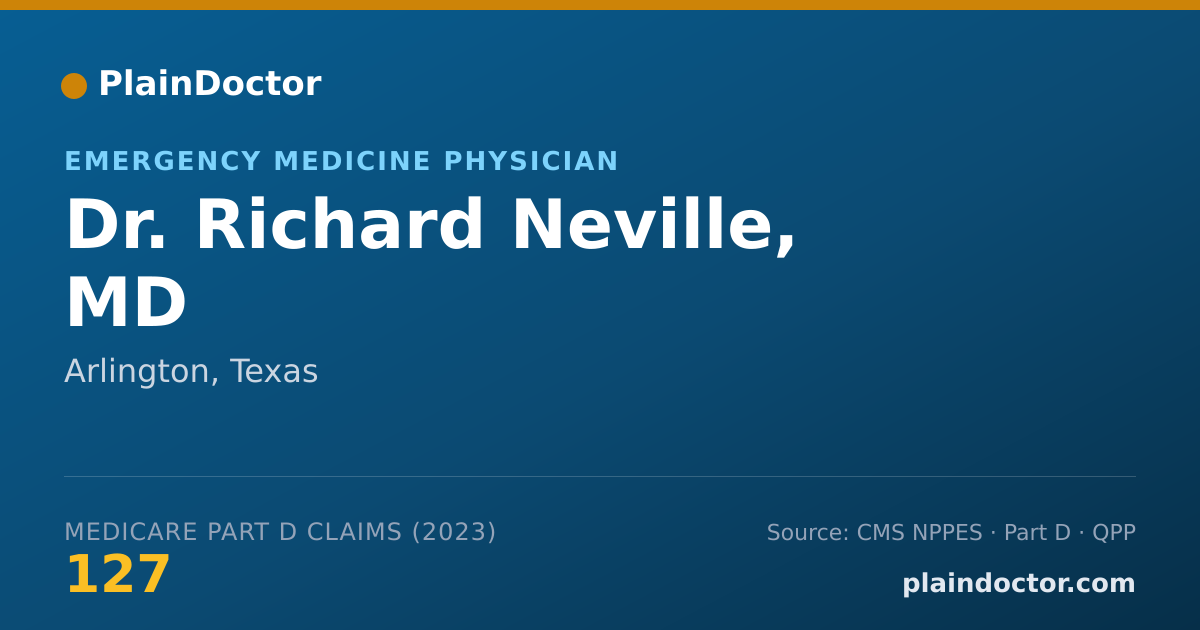 Shareable card for Richard Neville, MD - Emergency Medicine Physician, Arlington, TX