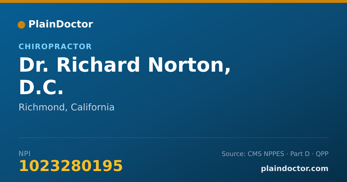 Shareable card for Richard Norton, D.C. - Chiropractor, Richmond, CA