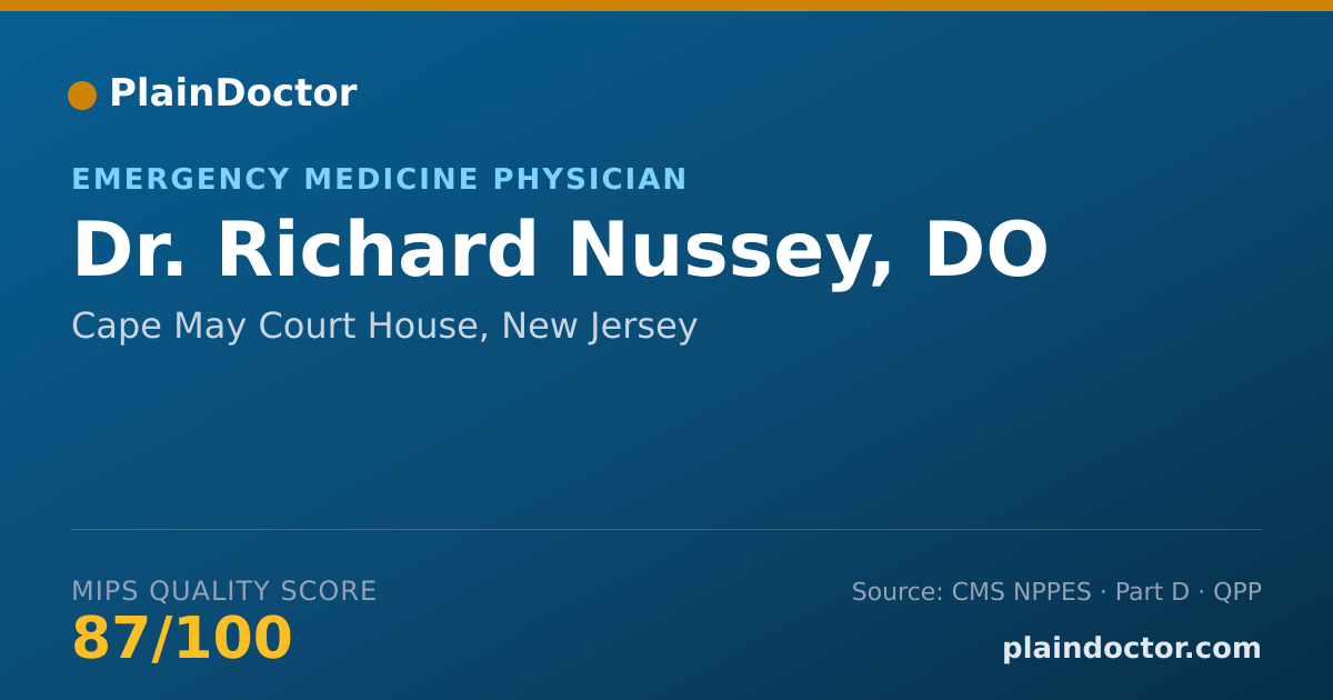 Shareable card for Richard Nussey, DO - Emergency Medicine Physician, Cape May Court House, NJ