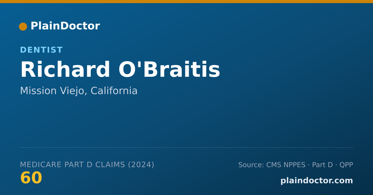 Shareable card for Richard O'Braitis - Dentist, Mission Viejo, CA